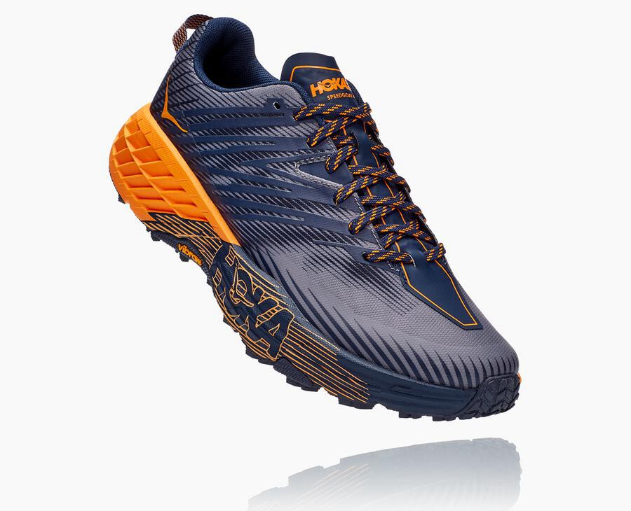 Chaussure Trail Hoka One One Speedgoat 4 Homme - Bleu/Orange - PSV-731582